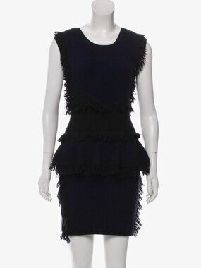 Alexander McQueen - McQ - Black and Blue Fringe Dress - Small